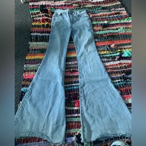 Rewash fit&flare high rise jeans light blue no distress